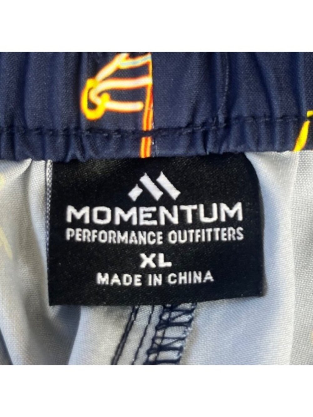 Momentum Swim Trunks Shorts Mens XL Blue Tropical Neon Print Summer - Picture 4 of 6